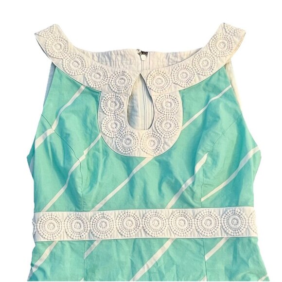Lilly Pulitzer Candice Keyhole Mini Dress Size 00 Crash Landing Sand Bar Blue - Picture 3 of 12